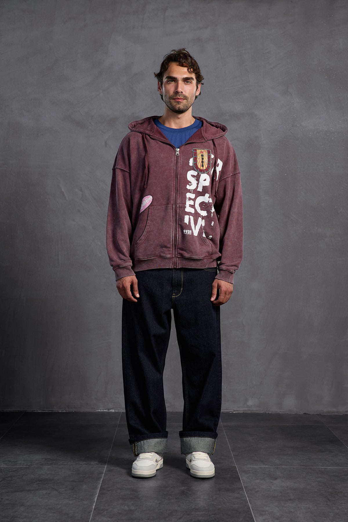 Burgundy Patch Hooded Sweatshirt 10000