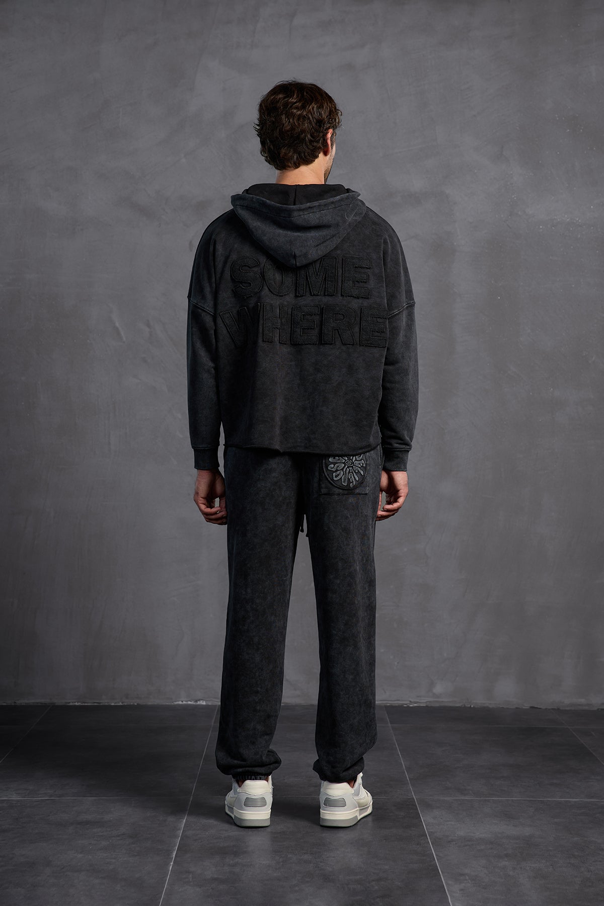 Black Patch Hooded Sweatshirt 10003