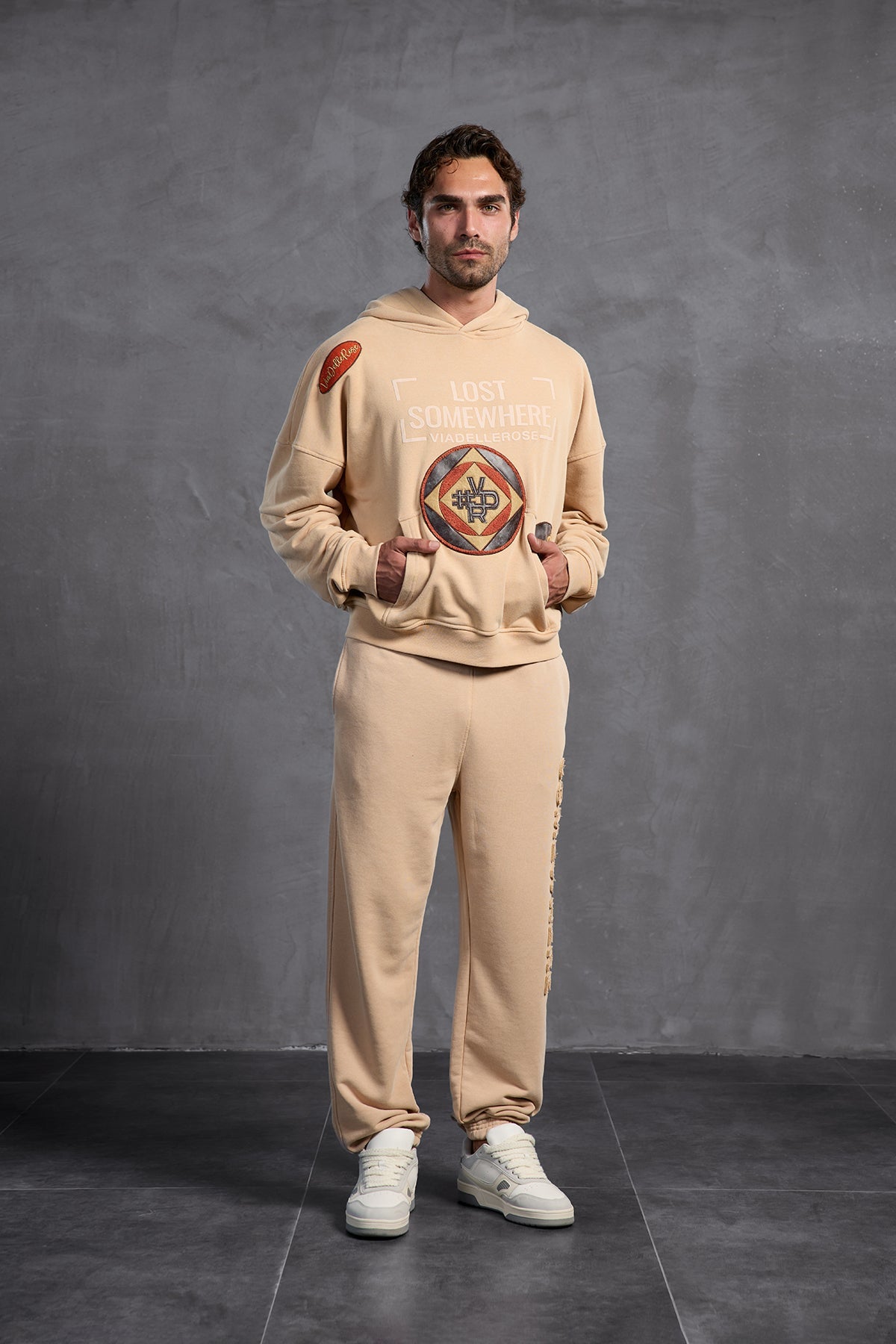 Beige Slim Leg Trousers 10005