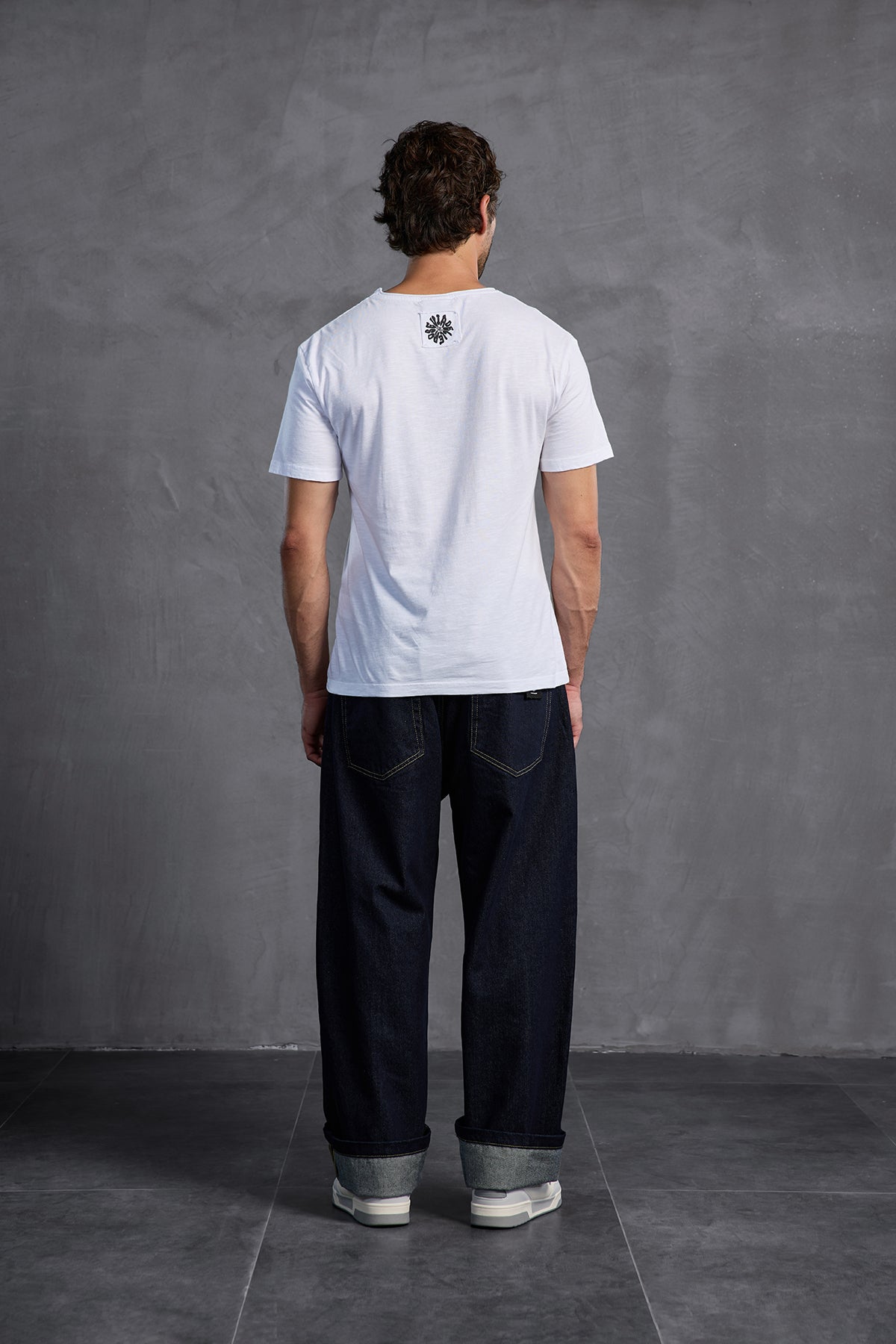 White Printed Round Neck T-shirt 10009