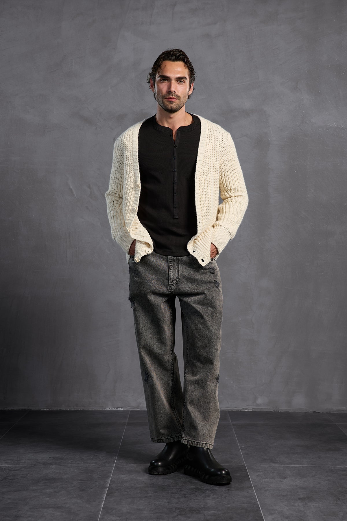 Black Baggy Trousers 10017