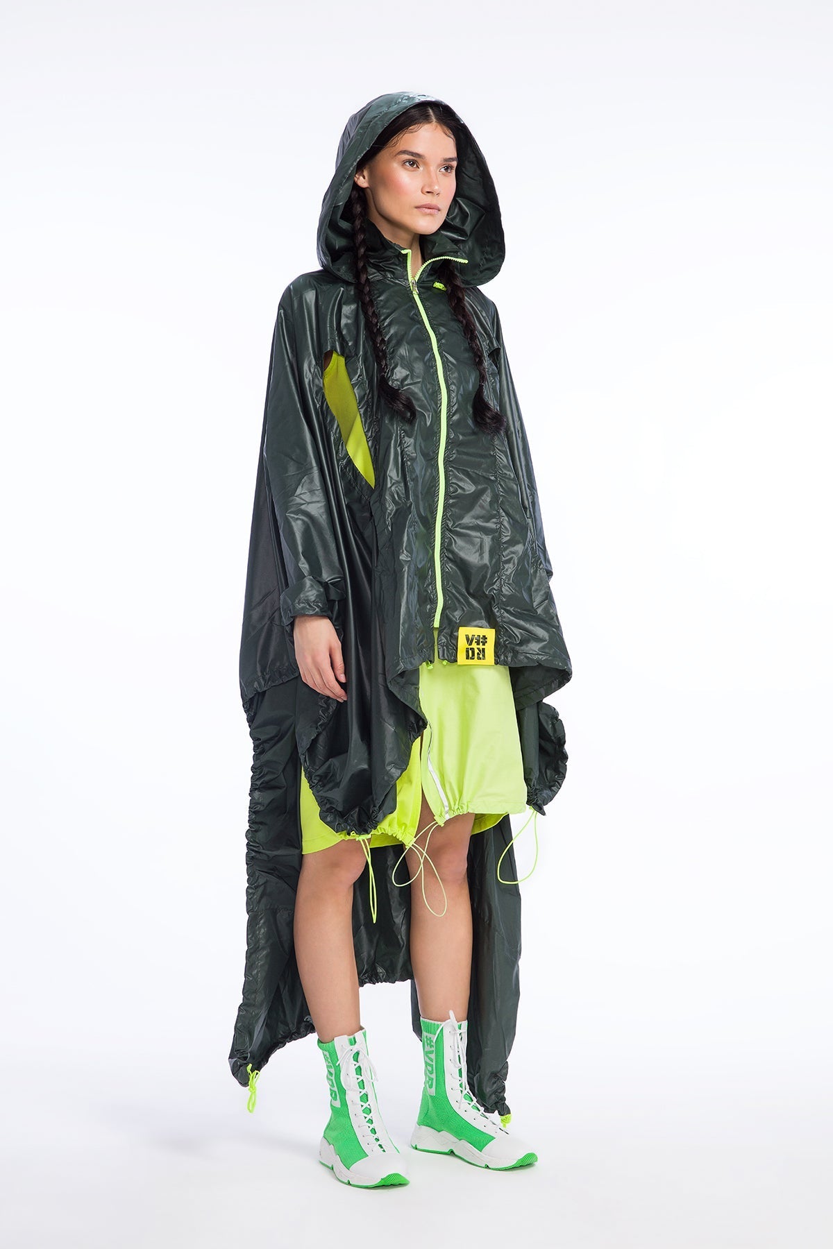 Dark Green Poncho 9183