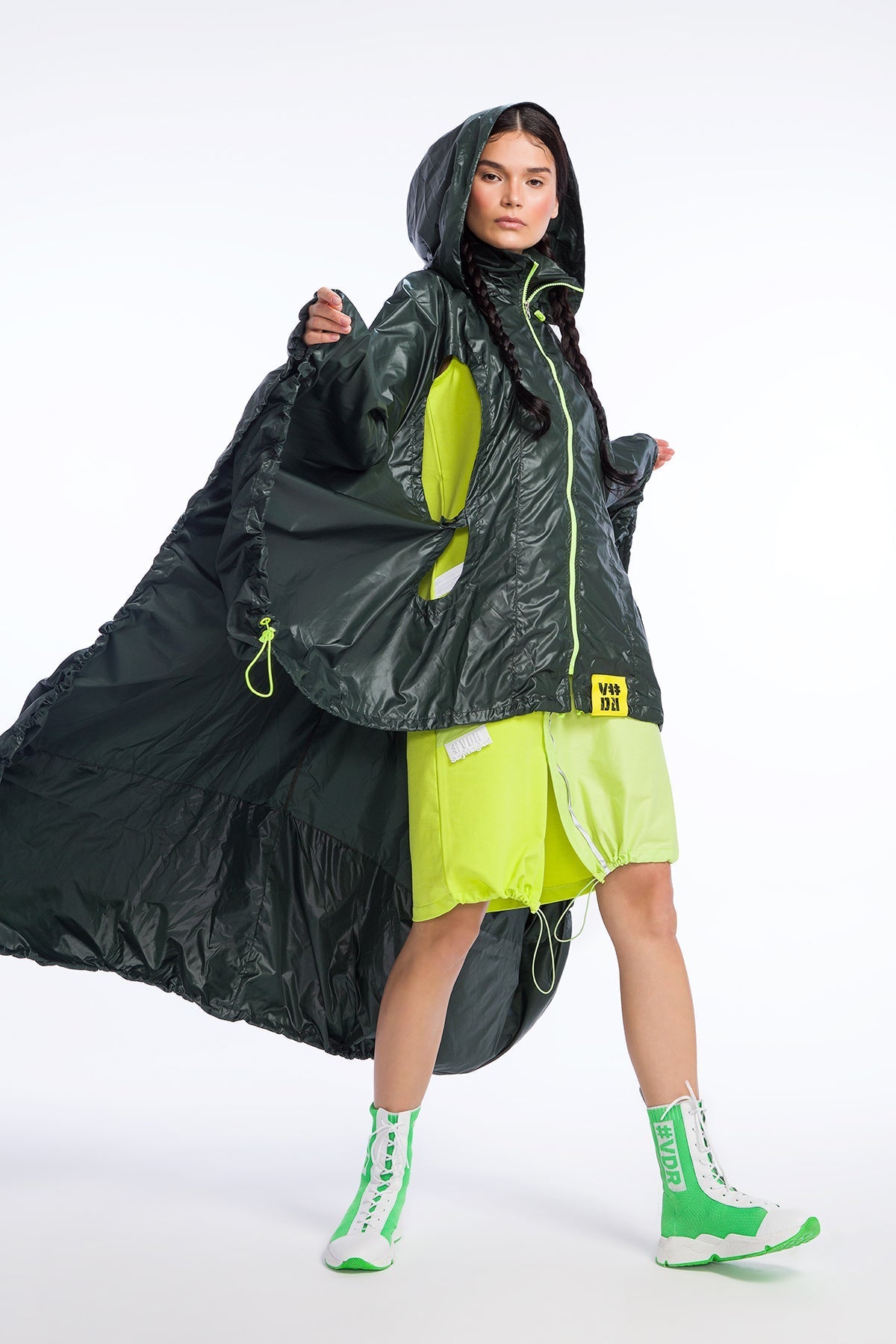 Dark Green Poncho 9183