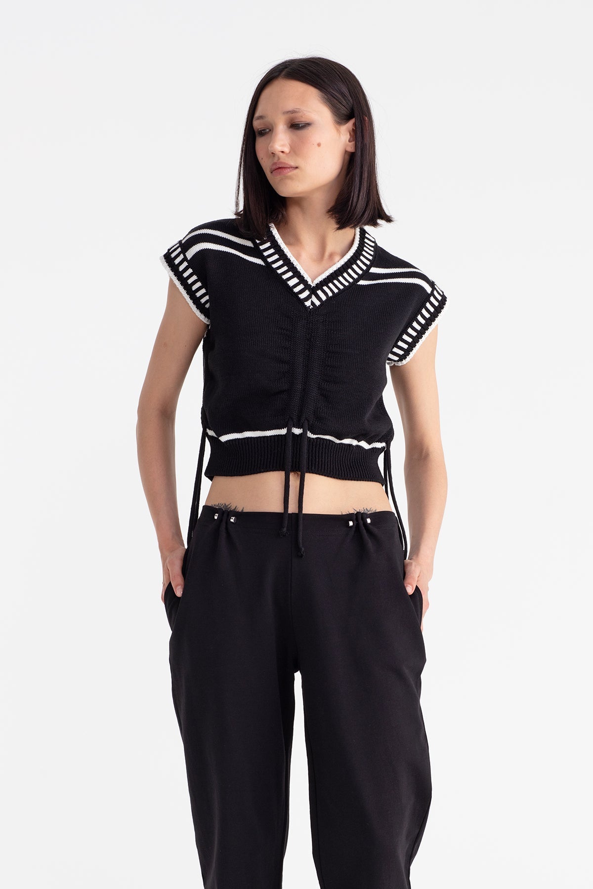 Nero Bianco Knit Top 11116