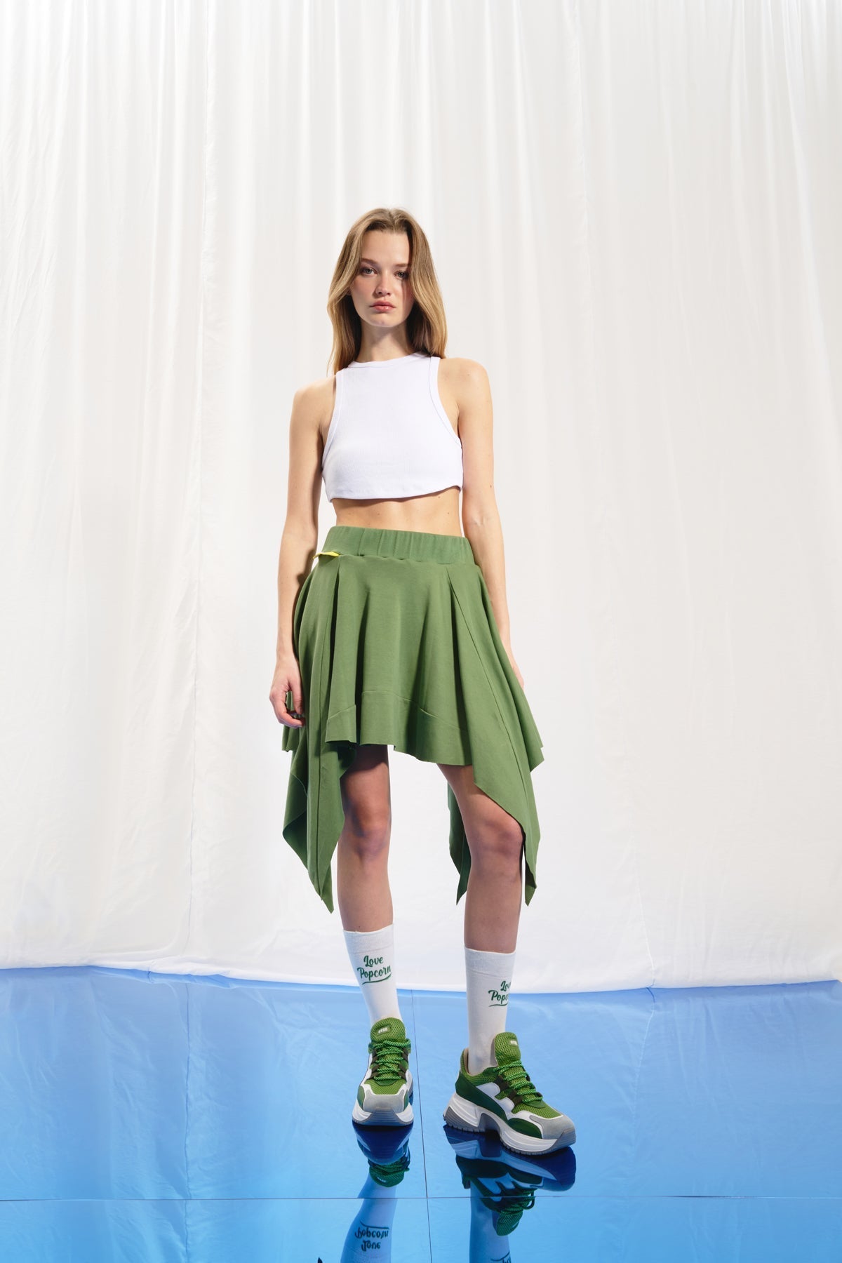 Olive Green Skirt 17008