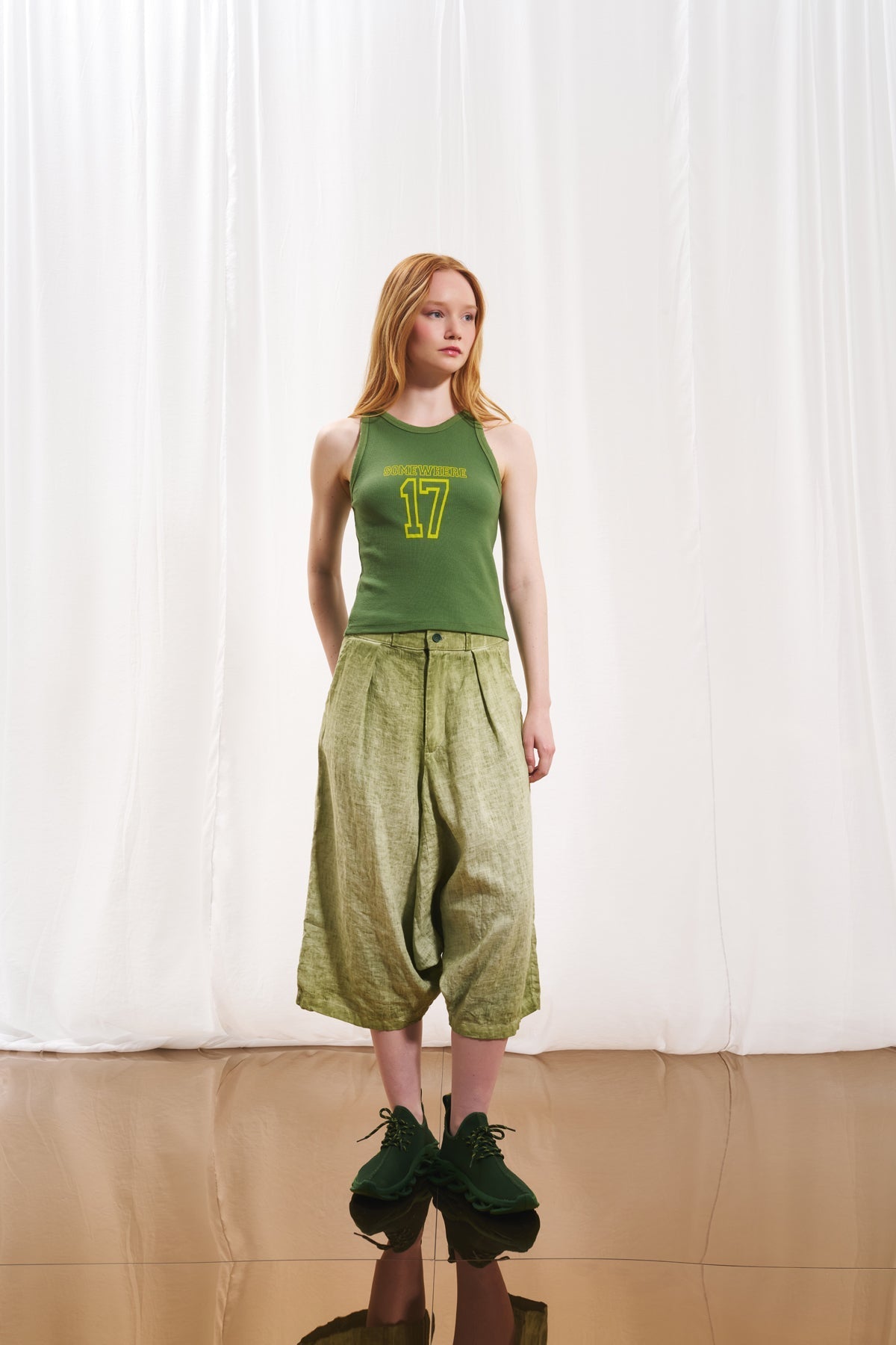 Olive Green Tank Top 17016