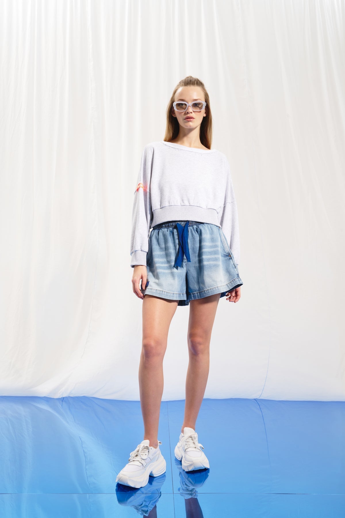 Light Grey Melange Sweatshirt 17033