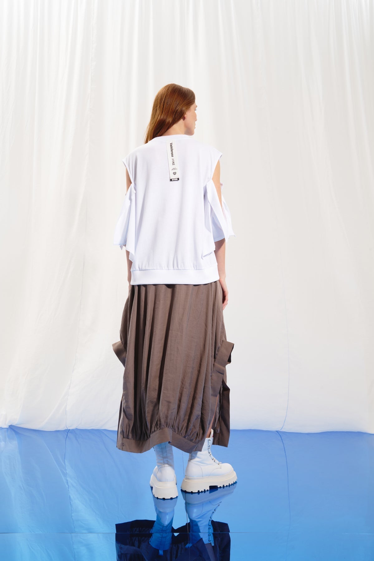 White Cut-out T-shirt 17056