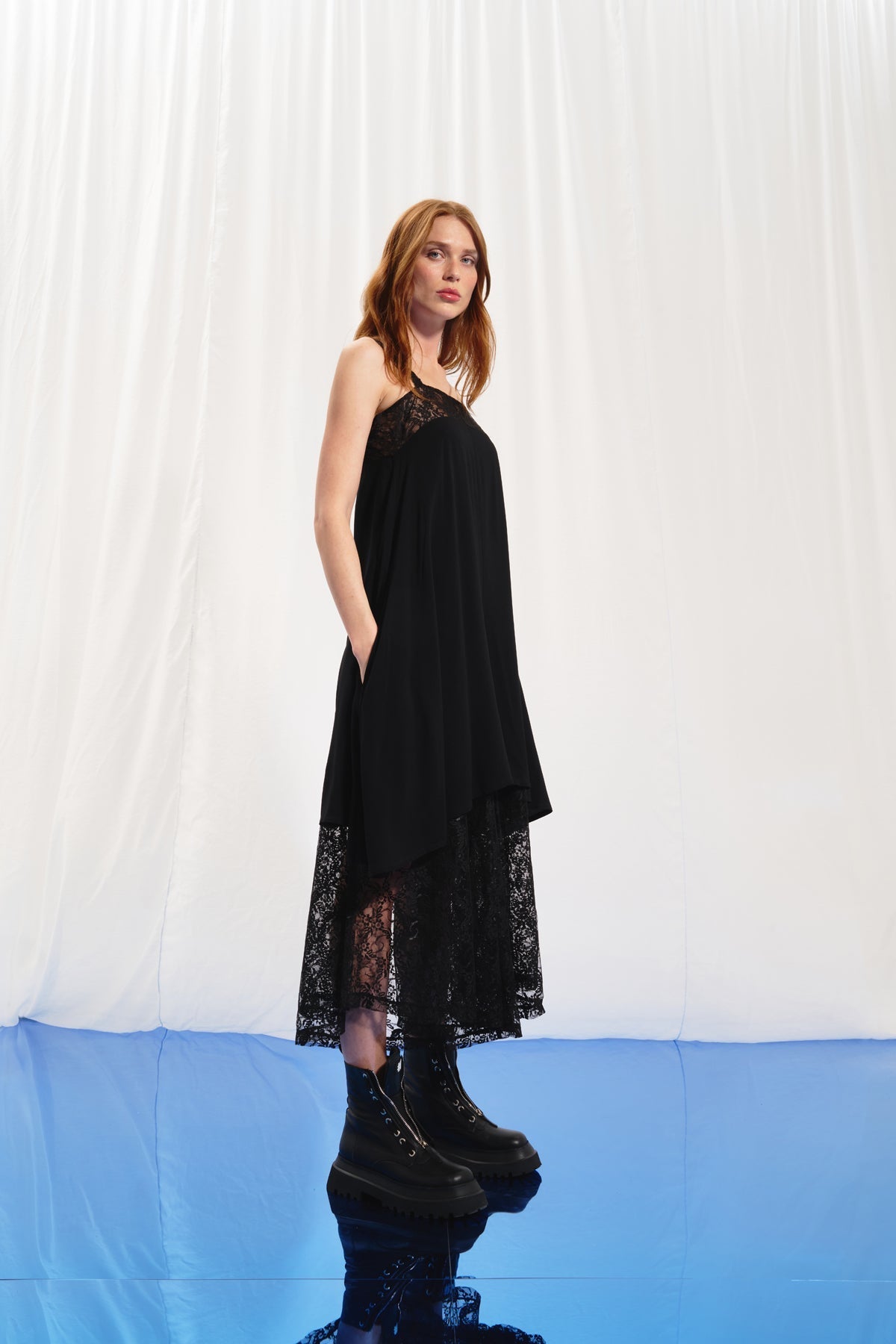 Black Lace Detailed Jumpsuit 17141