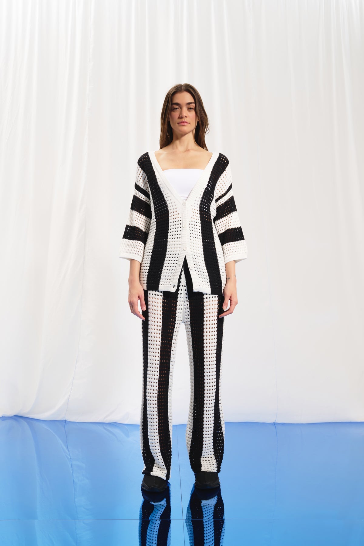 Black Off White Trousers 17173