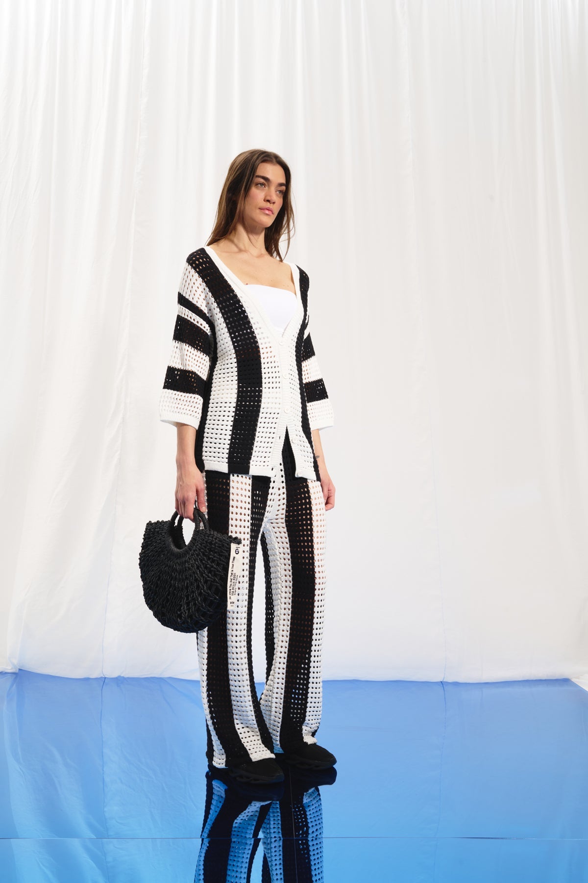 Black Off White Trousers 17173