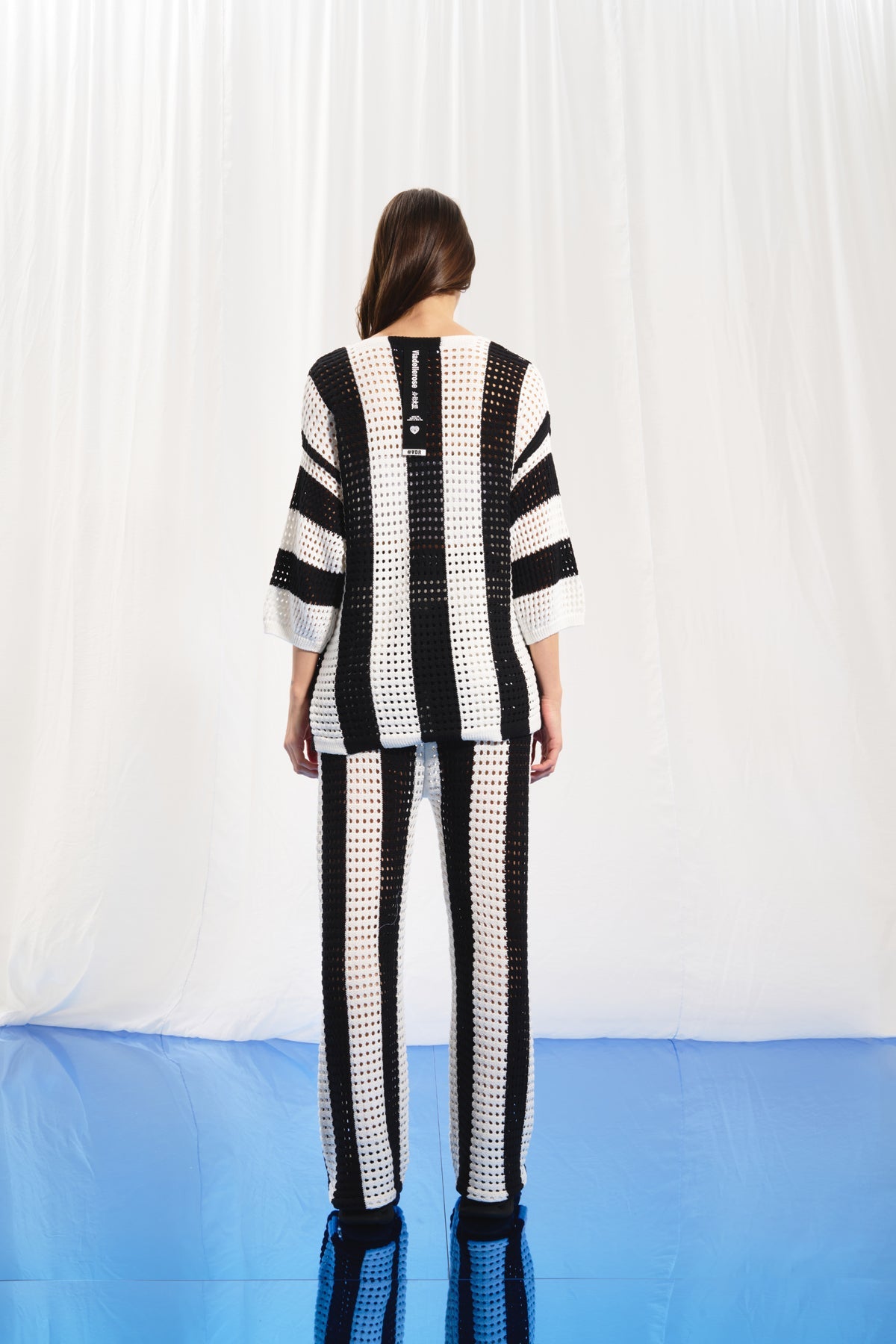Black Off White Trousers 17173