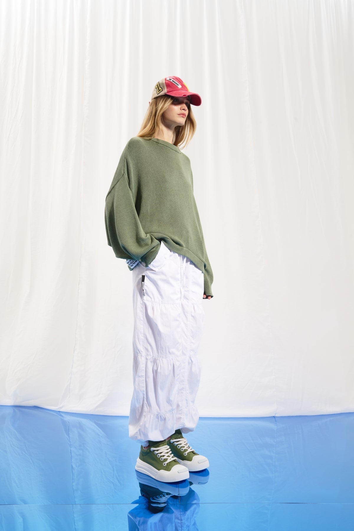 Olive Green Knit Sweater 17180