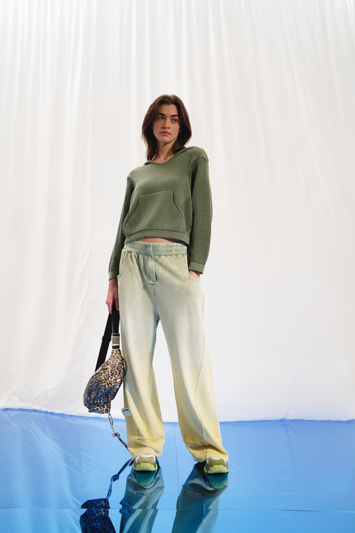 Olive Green Knit Sweater 17182