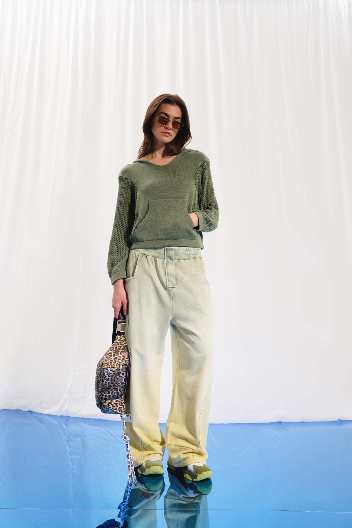 Olive Green Knit Sweater 17182