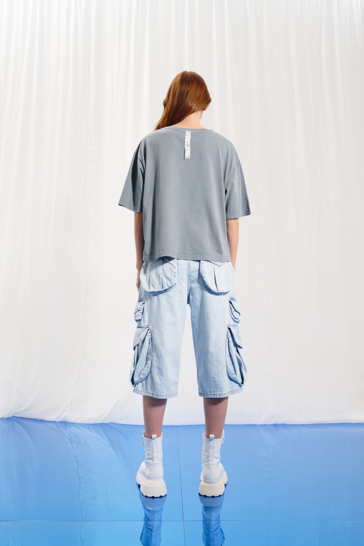 Light Blue Baggy Bermuda Denim Shorts 17197
