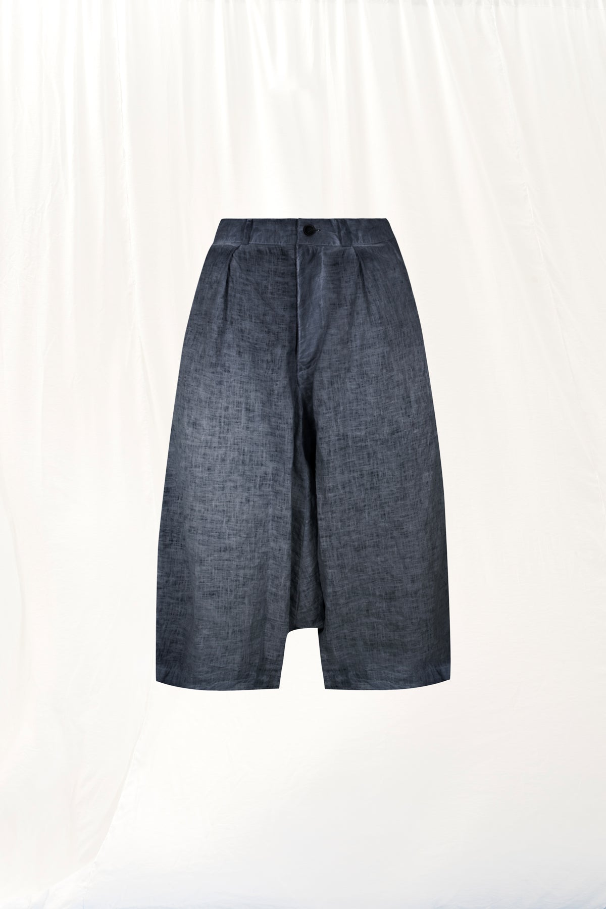 Black Pleated Linen Trousers 17312
