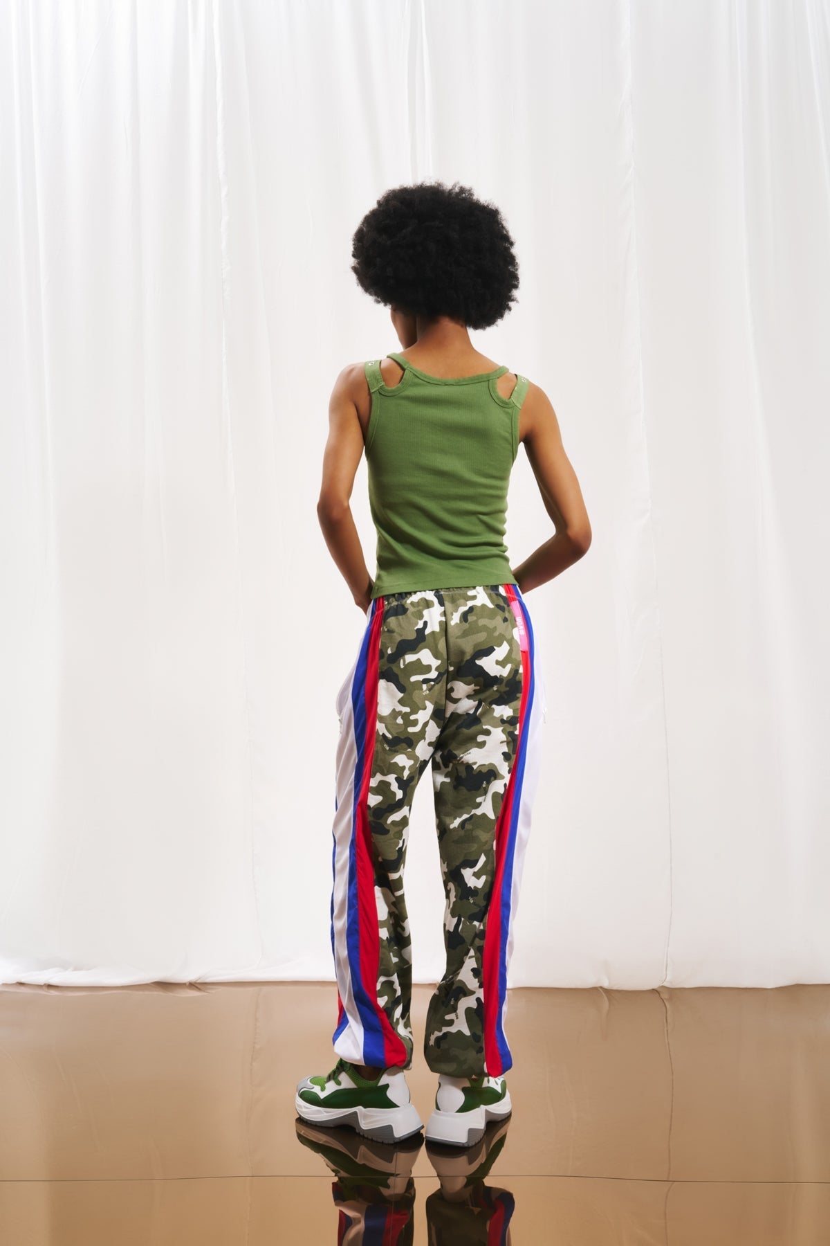 Khaki Camo Print Trousers 17338