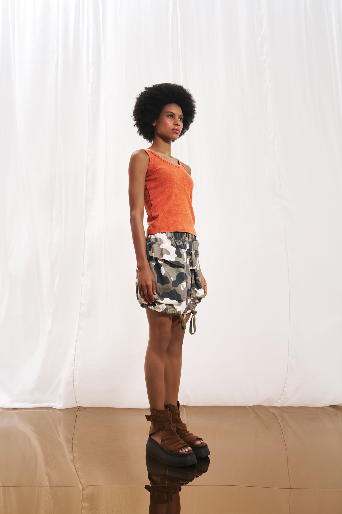 Maroon Washed-effect Tank Top 17367