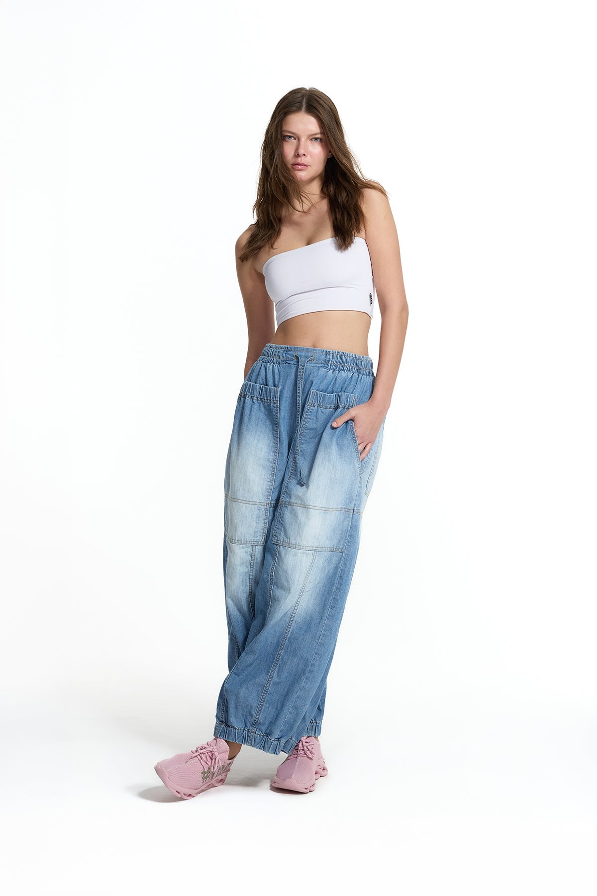 Blue Denim Jogger Trousers 19002