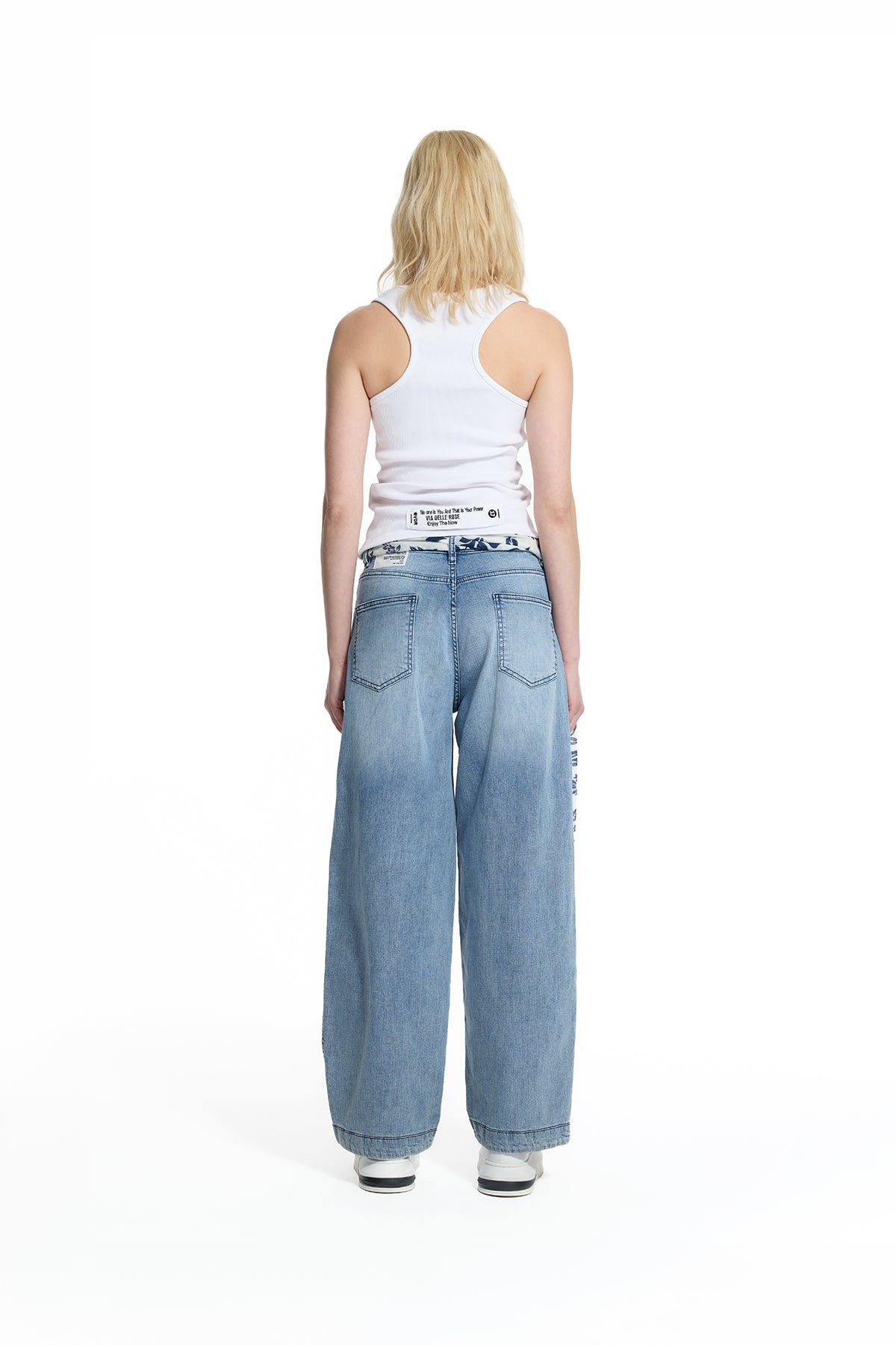 Blue Belt Detail Denim Trousers 19003
