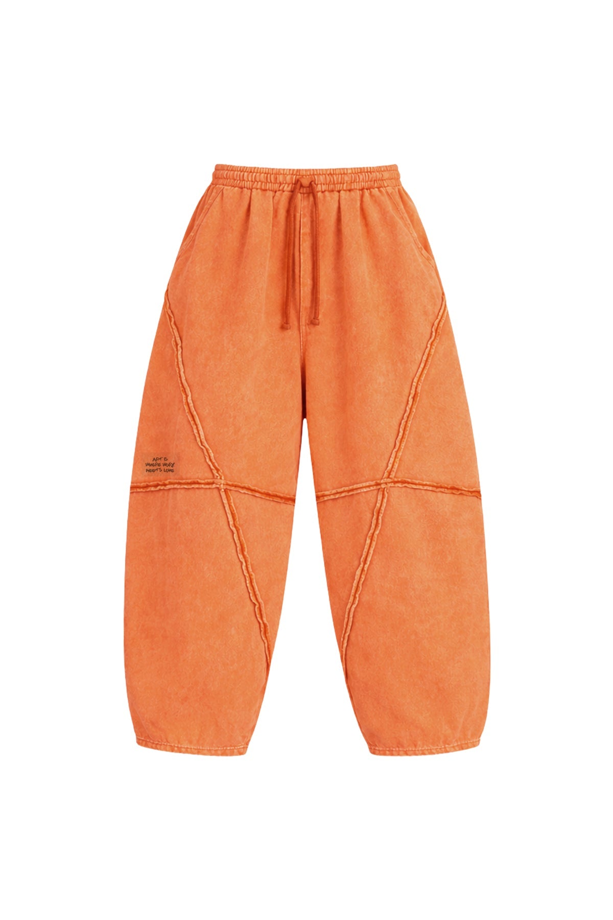 Orange Seam Detail Baggy Trousers 19029
