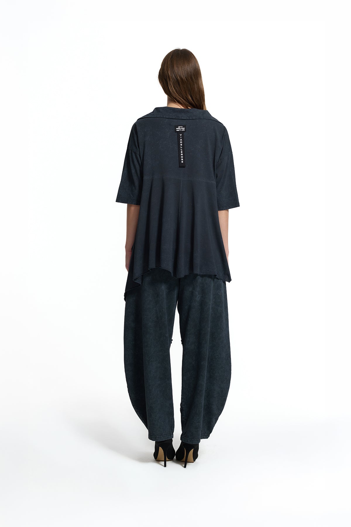 Black Seam Detail Baggy Trousers 19029