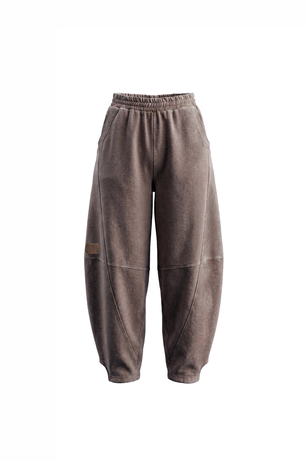 Mink Beige Panel Seam Detail Baggy Jogger Trousers 19088