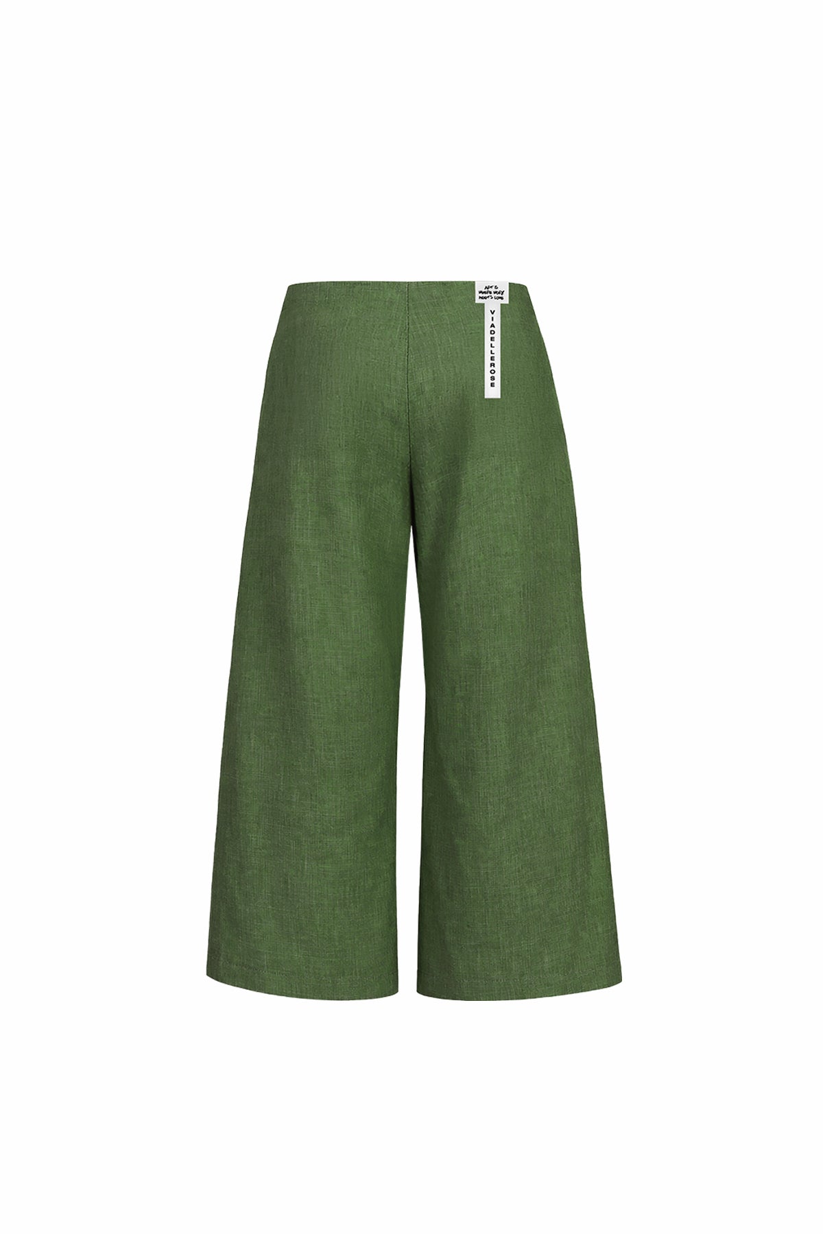 Khaki Draped Wide-leg Drawstring Trousers 19096