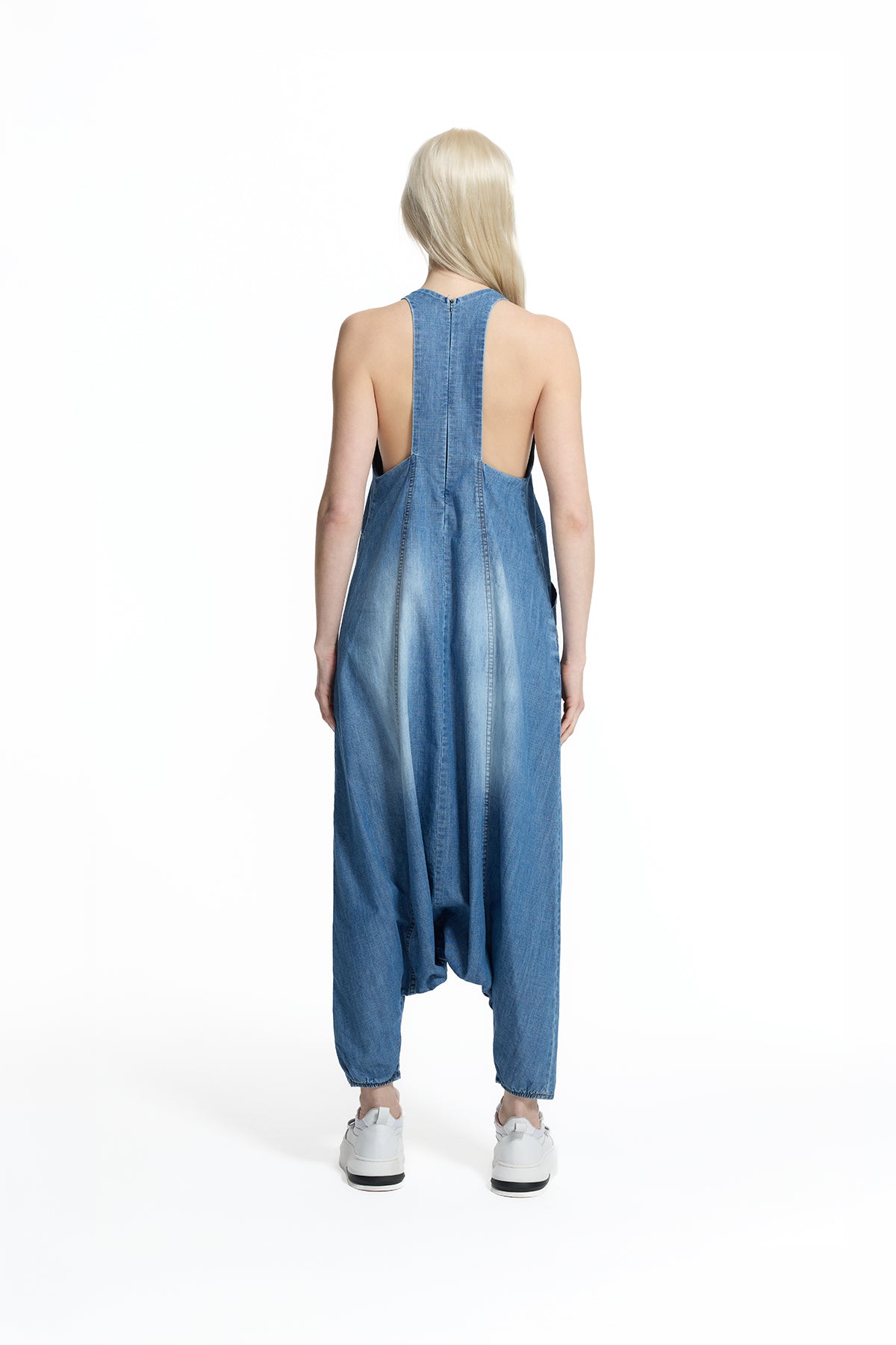 Blue Balloon Silhouette Denim Jumpsuit 19198