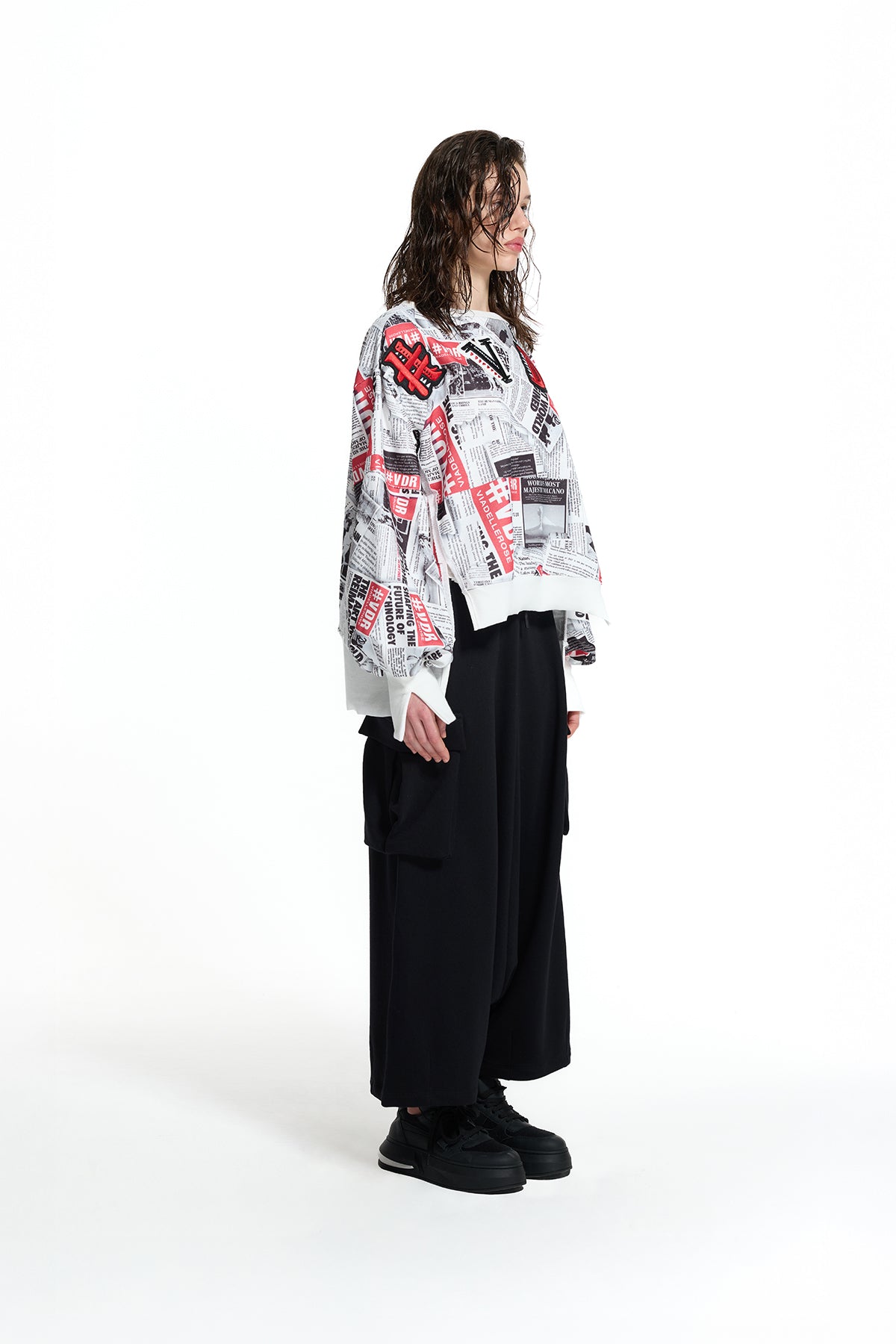 Black Harem Silhouette Cargo Trousers 19199