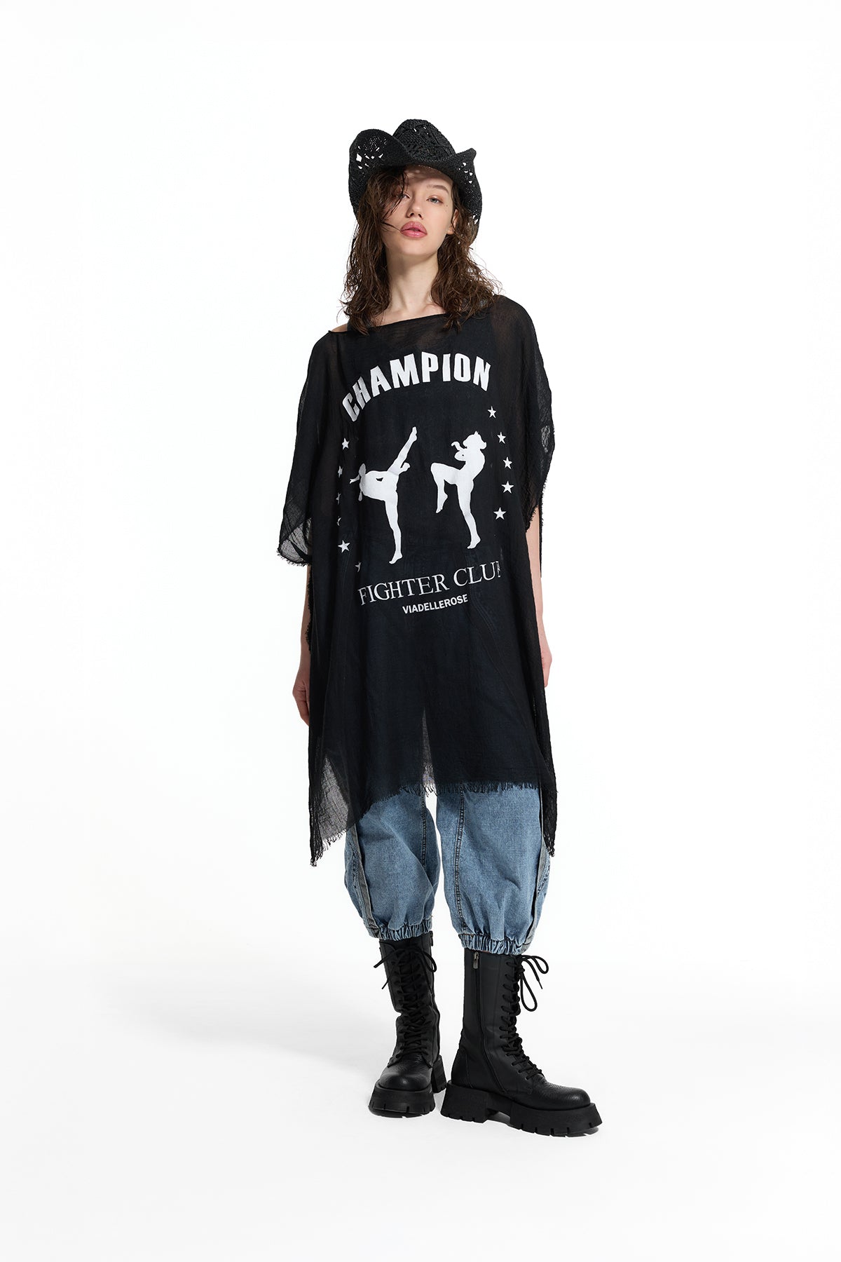 Black Printed Fringe Detail Pareo 19213