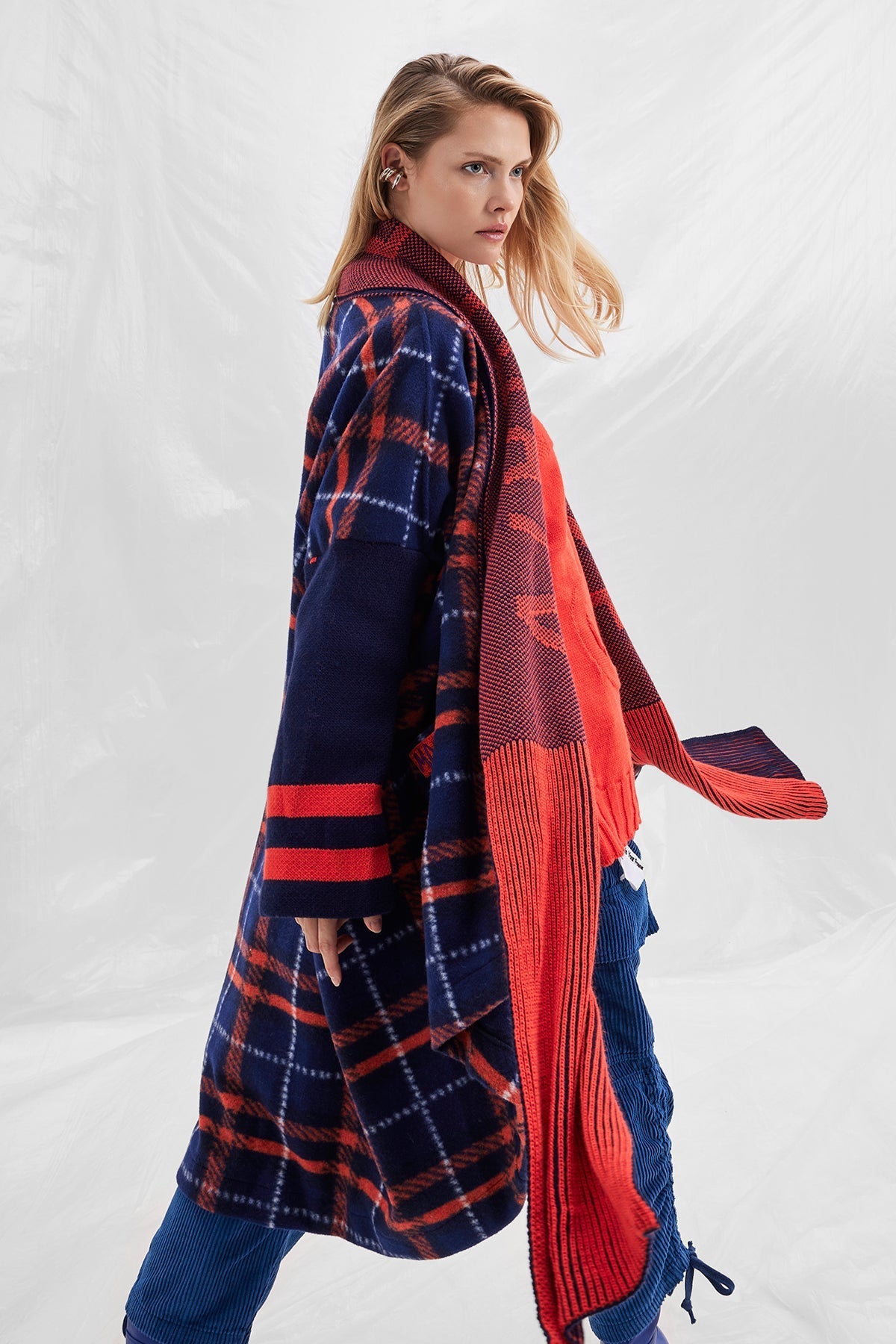 Navy Orange Scarf Vw2414031