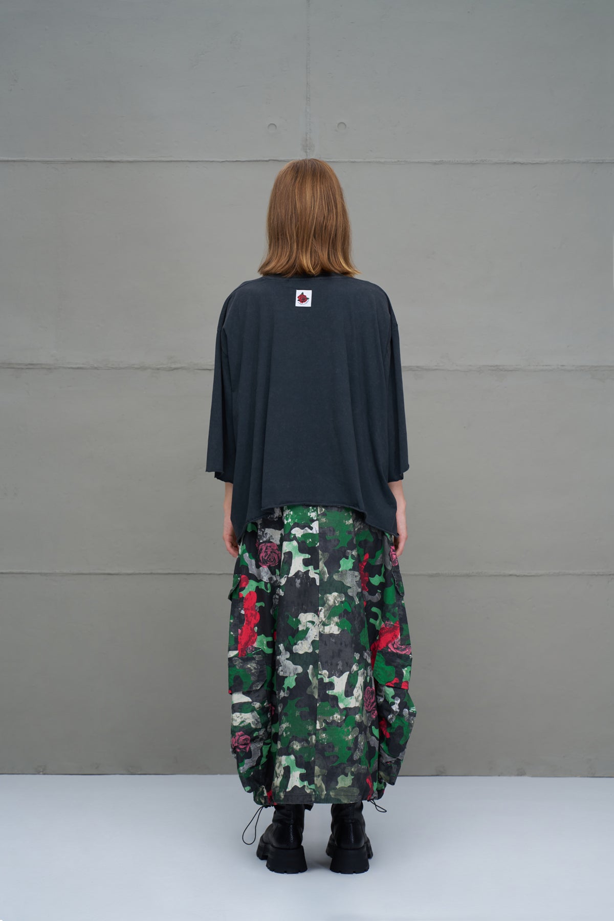 Black Slogan Oversized T-shirt 18007