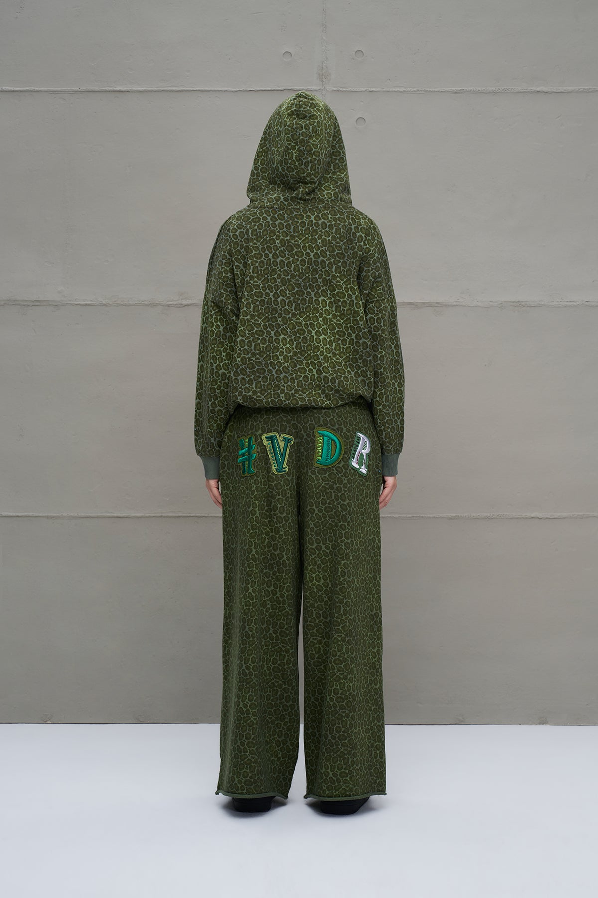 Green Leopard Print Oversize Trousers 18014