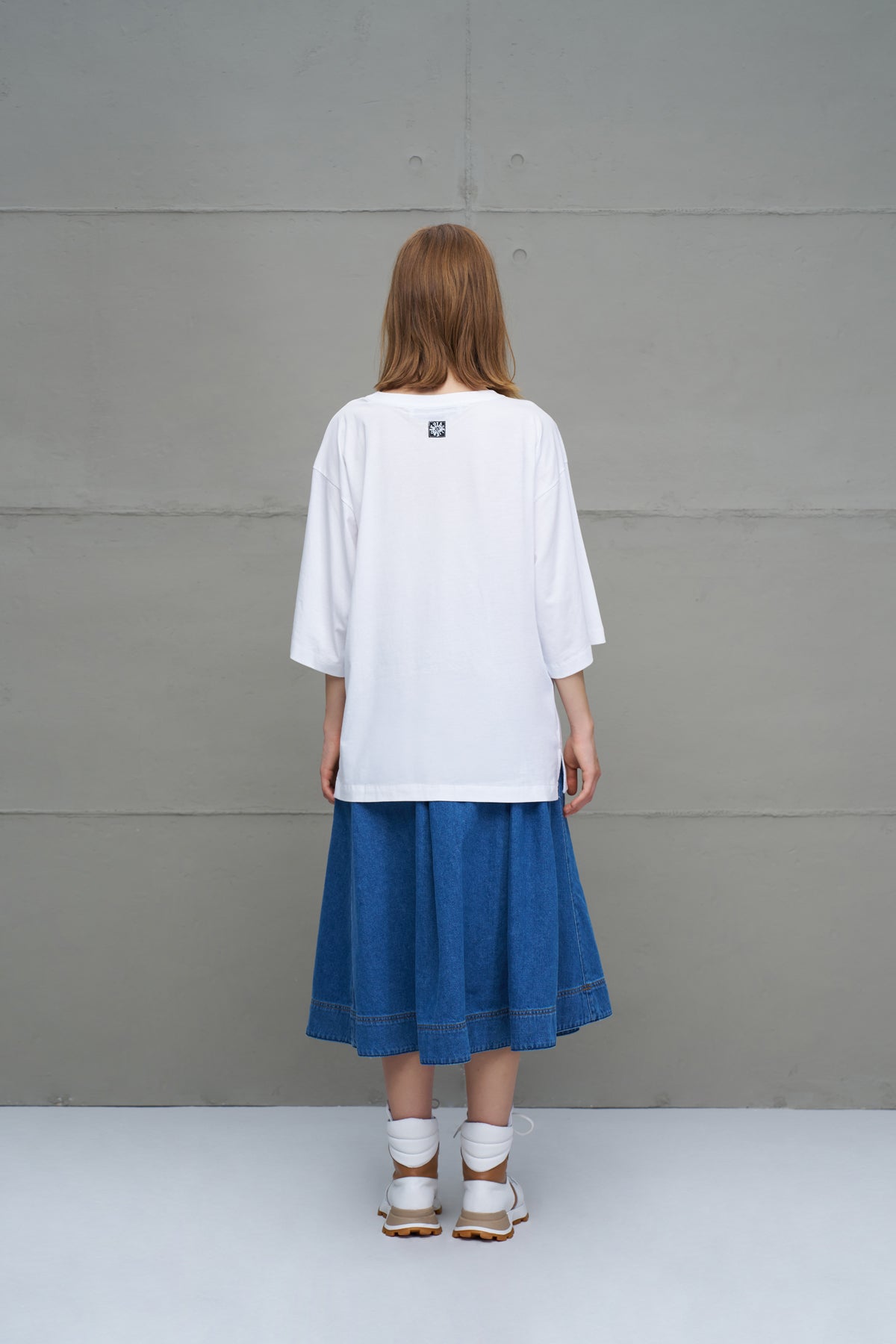 White Printed Oversized T-shirt 18036