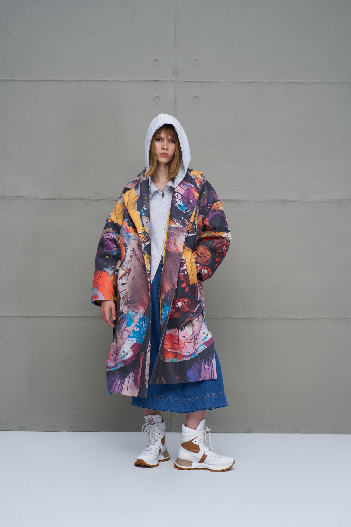 Multicolor Oversized Coat 18107