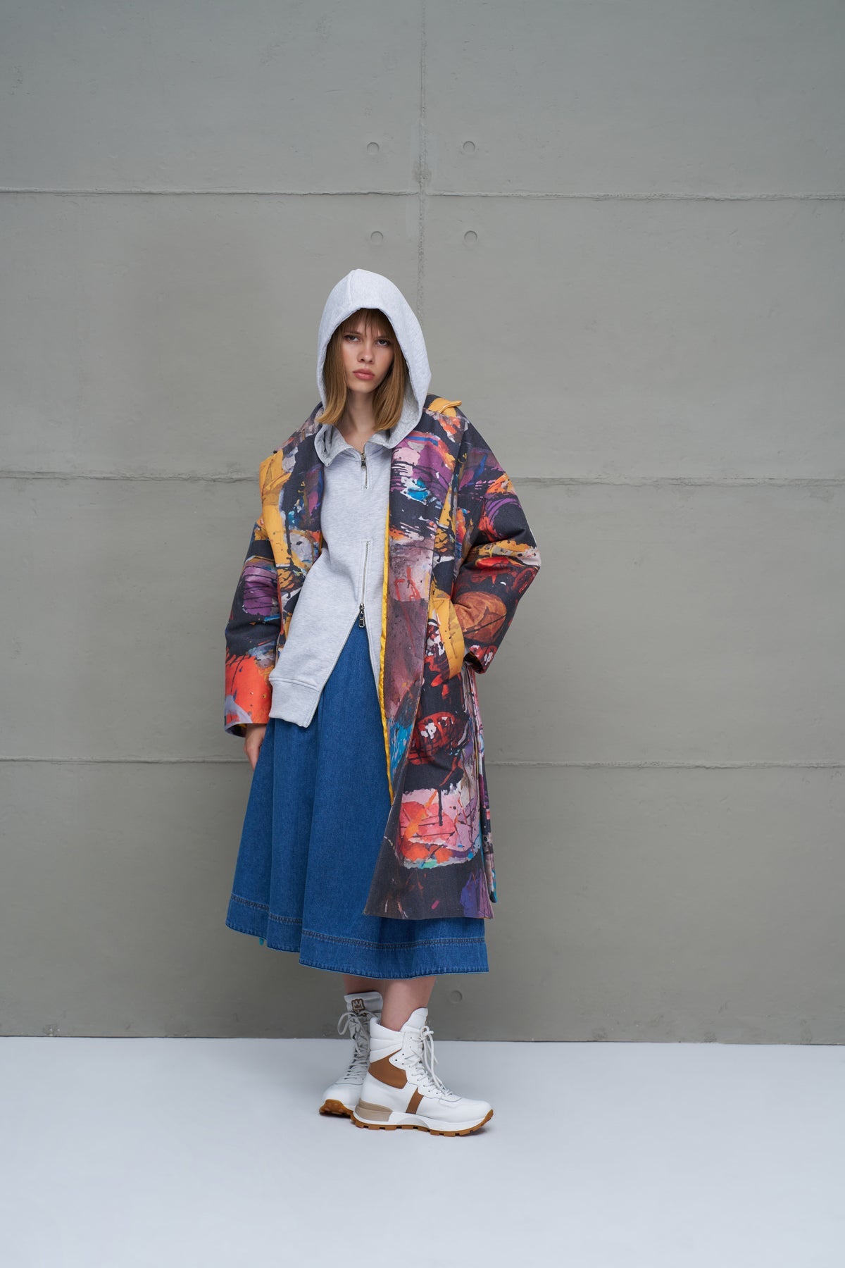 Multicolor Oversized Coat 18107