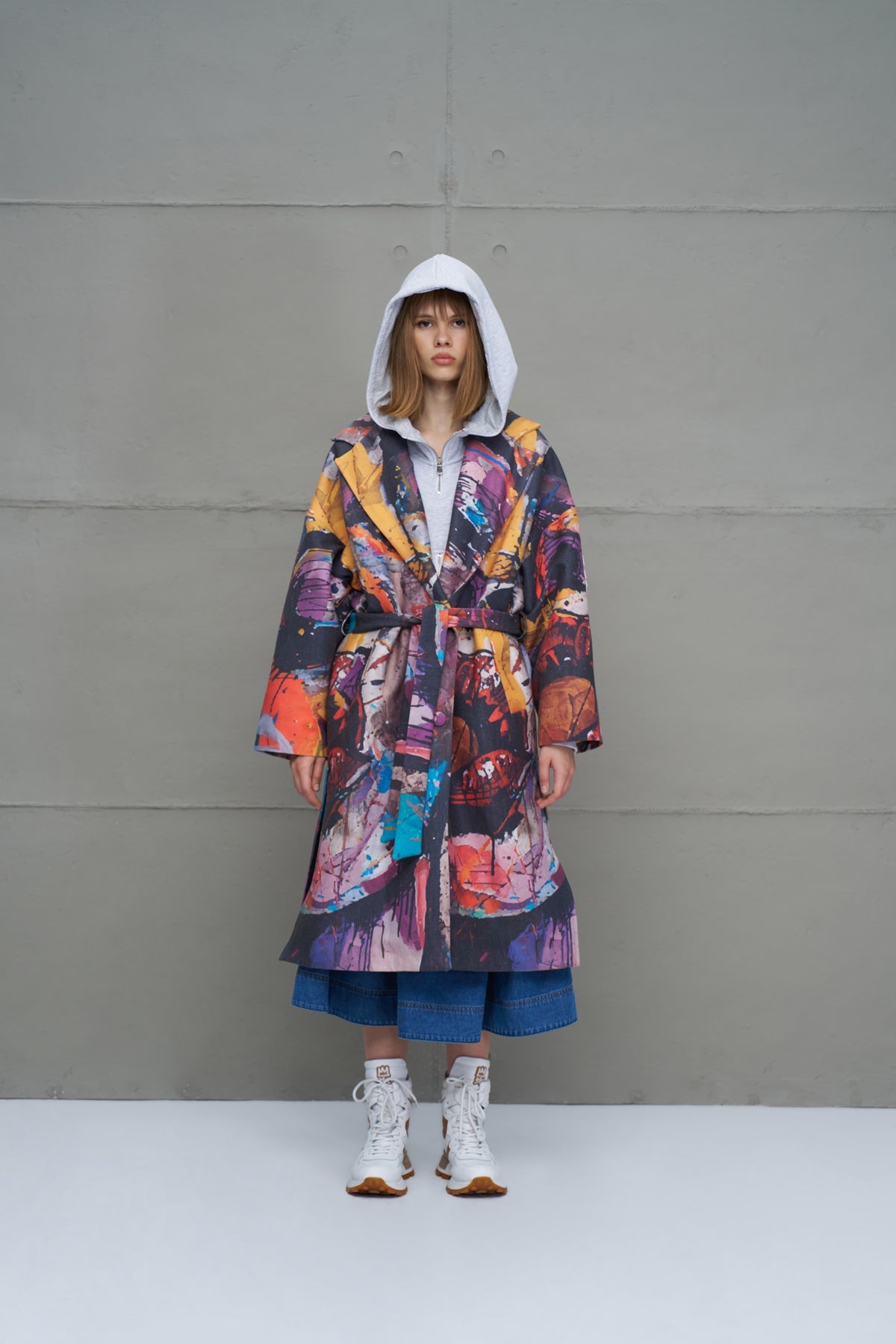 Multicolor Oversized Coat 18107