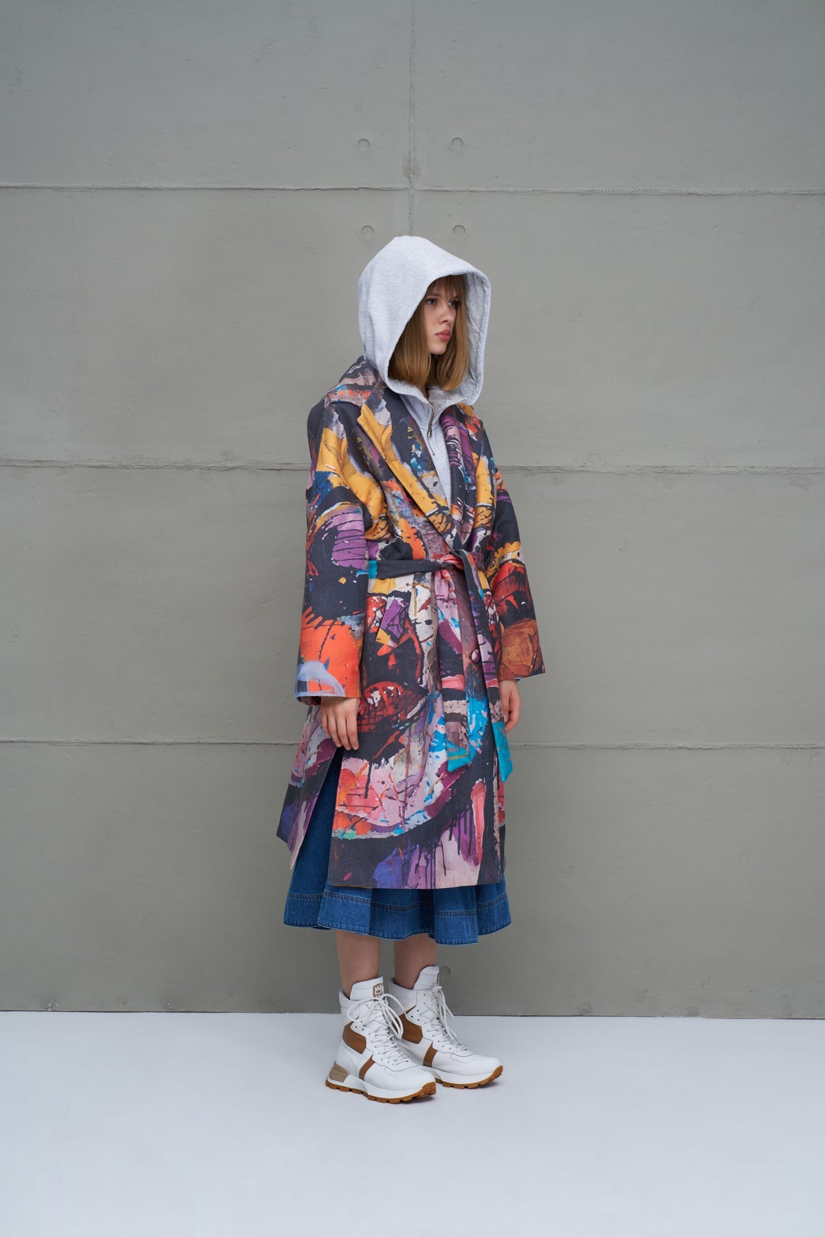 Multicolor Oversized Coat 18107