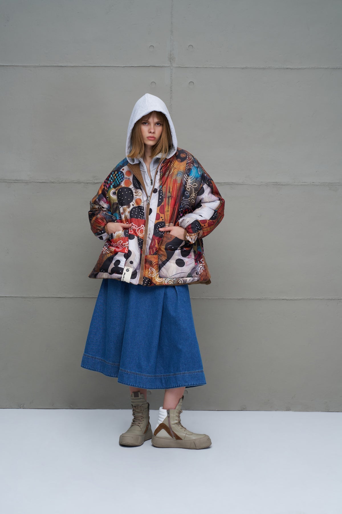 Camel Reversible Drawstring Oversized Coat 18135