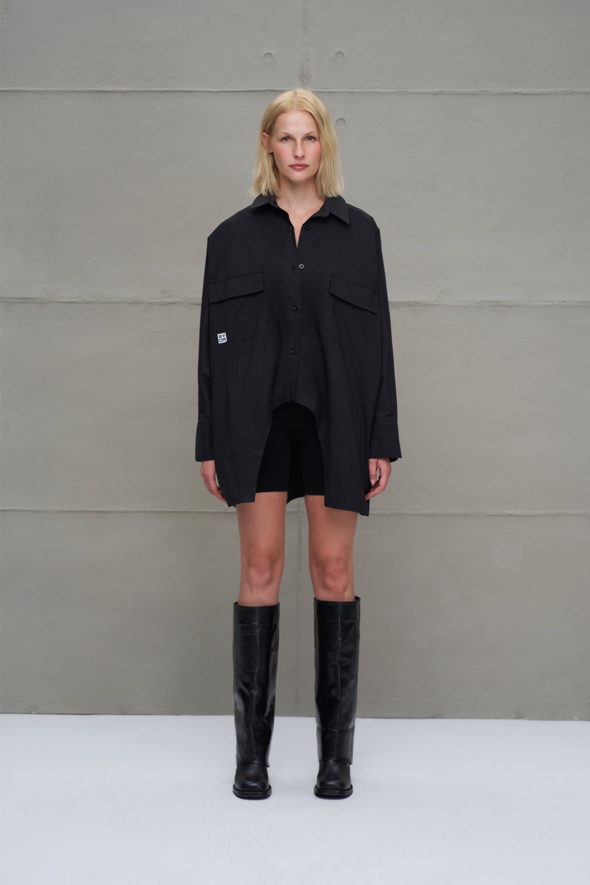 Black Oversize Poplin Shirt 18179