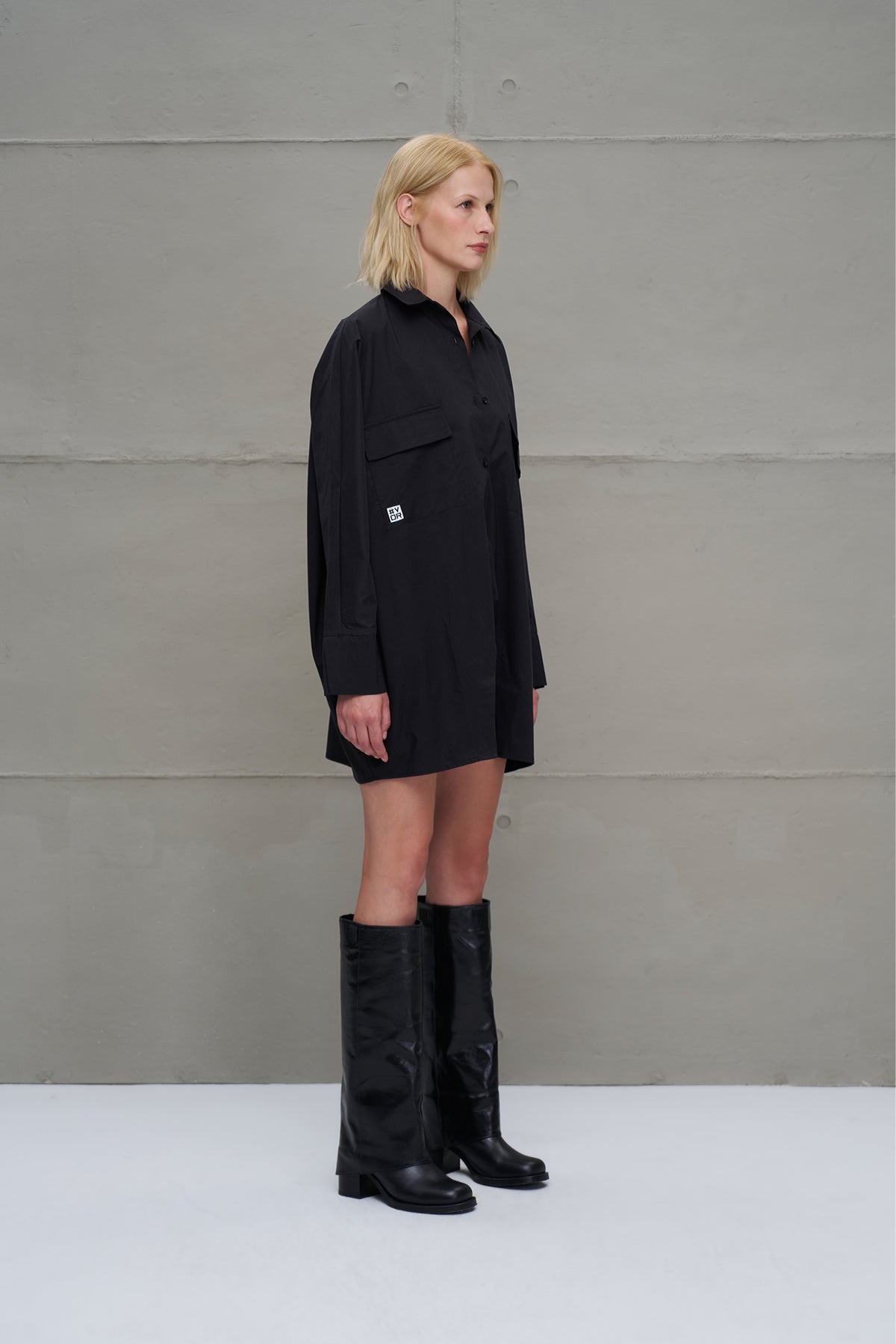 Black Oversize Poplin Shirt 18179