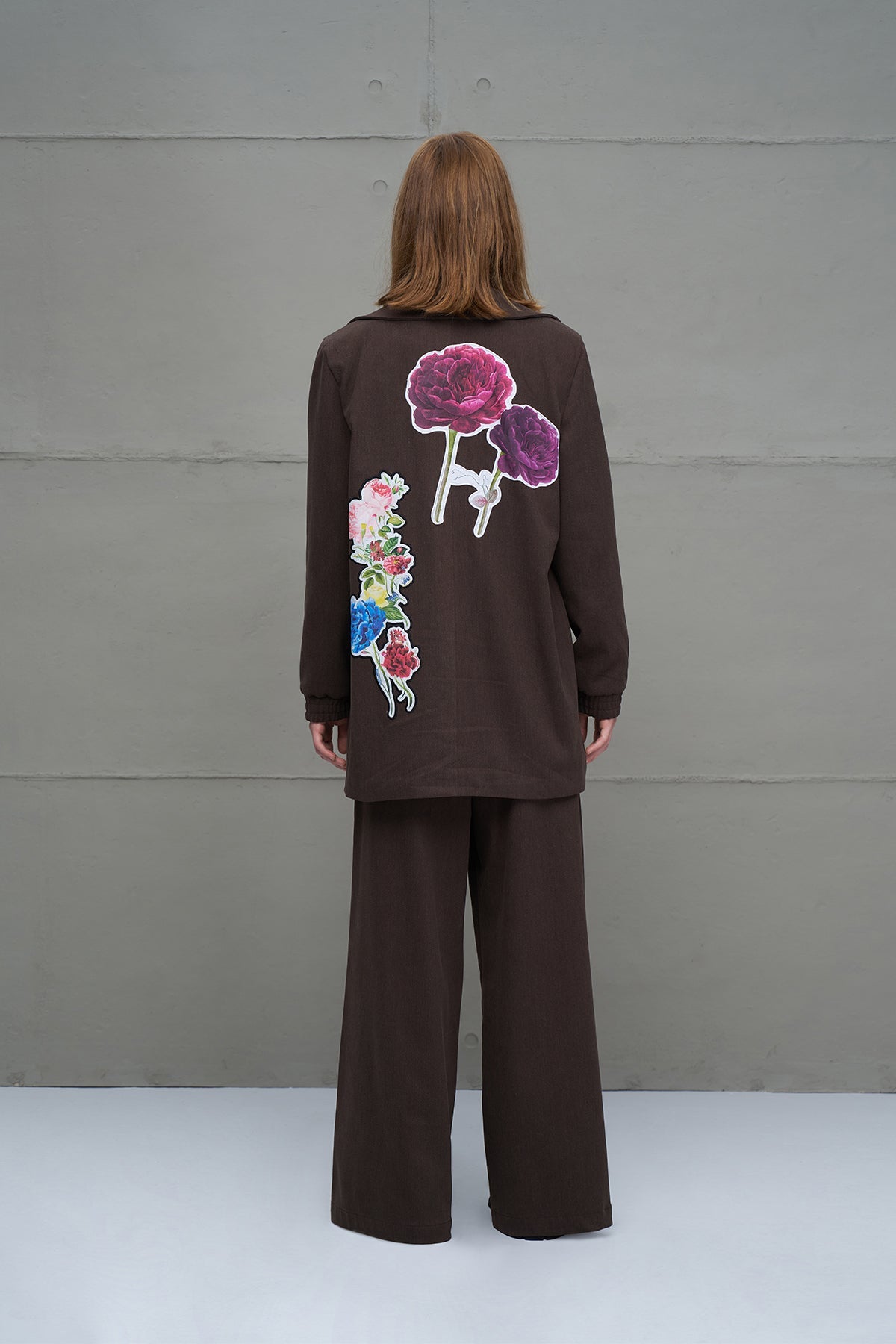 Brown Printed Jacket 18211