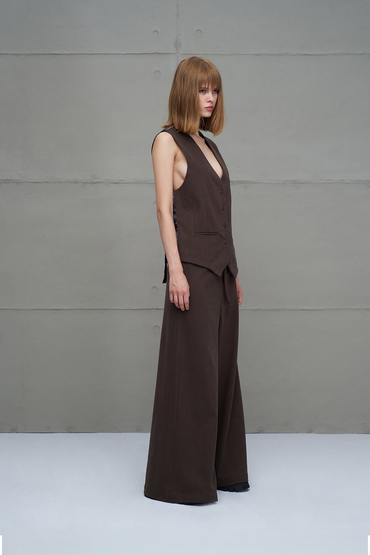 Brown Belted Vest 18214