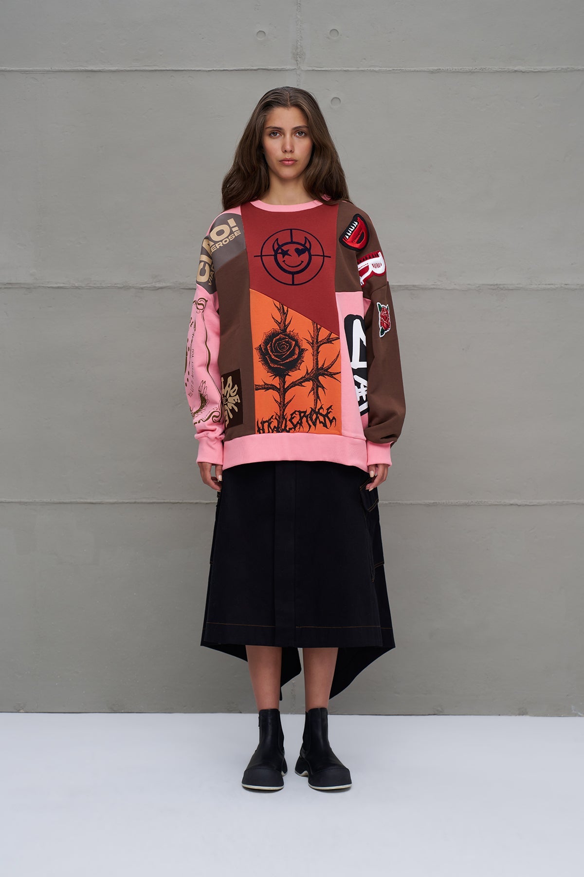 Multicolor Printed Oversize Sweatshirt 18219