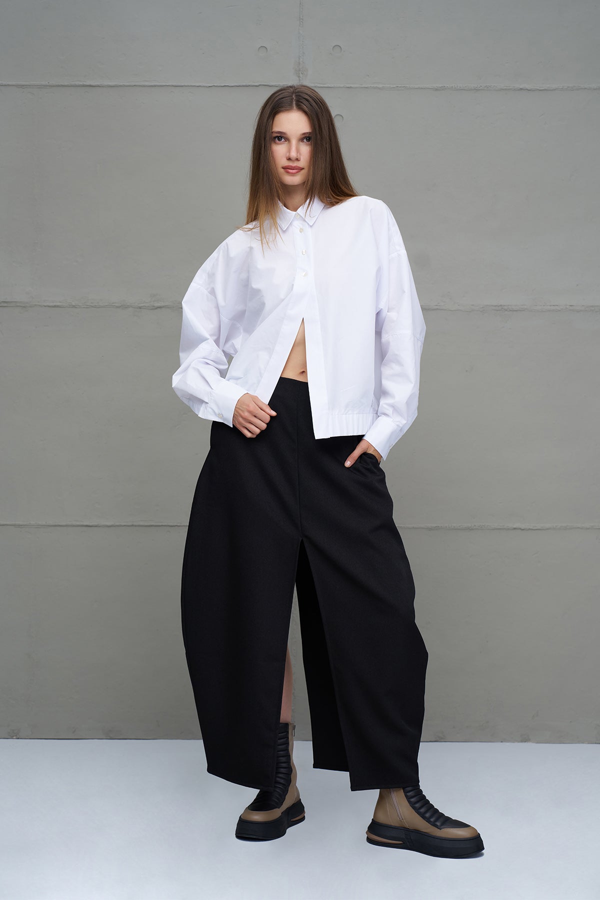 White Slogan Long Sleeve Shirt 18231