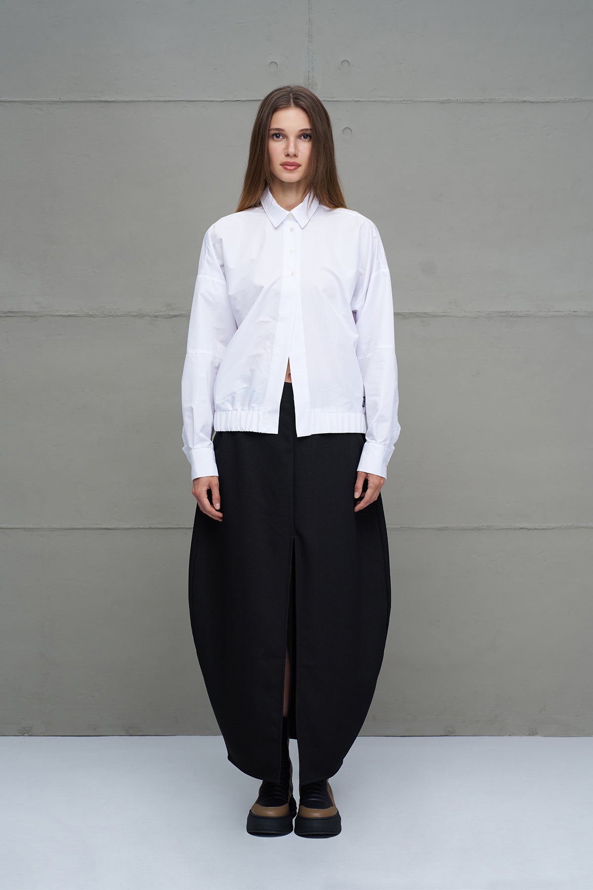 White Slogan Long Sleeve Shirt 18231