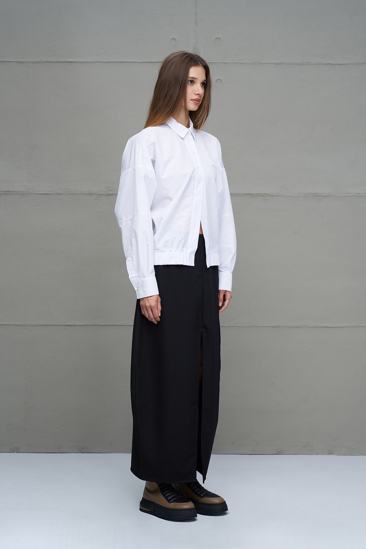 White Slogan Long Sleeve Shirt 18231