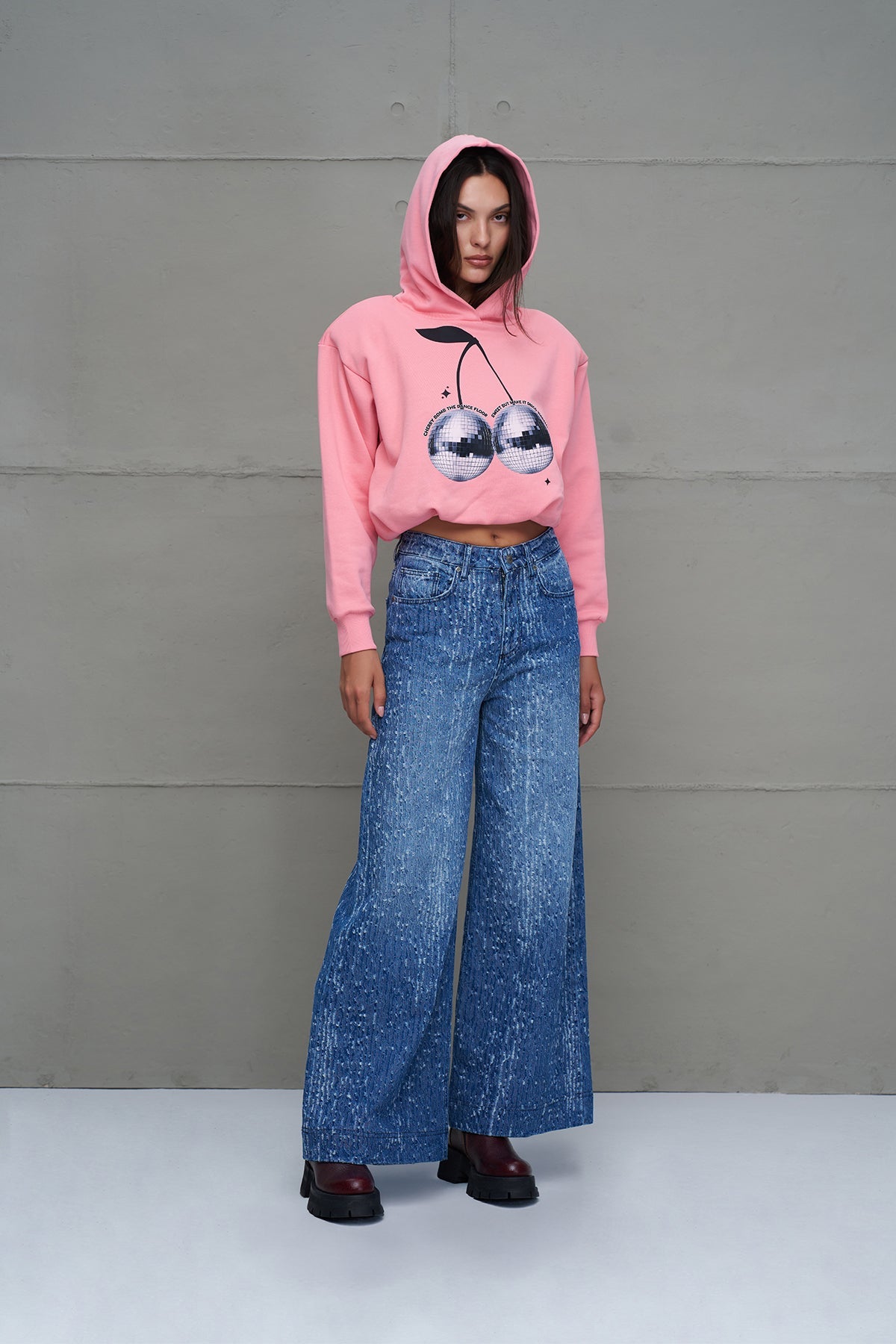 Pink Crop Sweatshirt 18259
